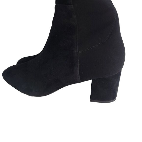 stuart weitzman boots 5050 Suede Over The Knee 9B Black Stretch Block Heel S5440 - Picture 4 of 12